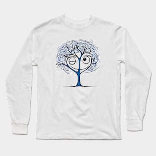 Laughing Blue Tree Long Sleeve T-Shirt